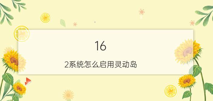 16.2系统怎么启用灵动岛 灵动岛怎么设置天气权限？